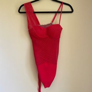 La Perla Garnet Embroidered Lace Bodysuit